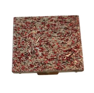 Vintage MCM Lucite Compact Red White Sparkles